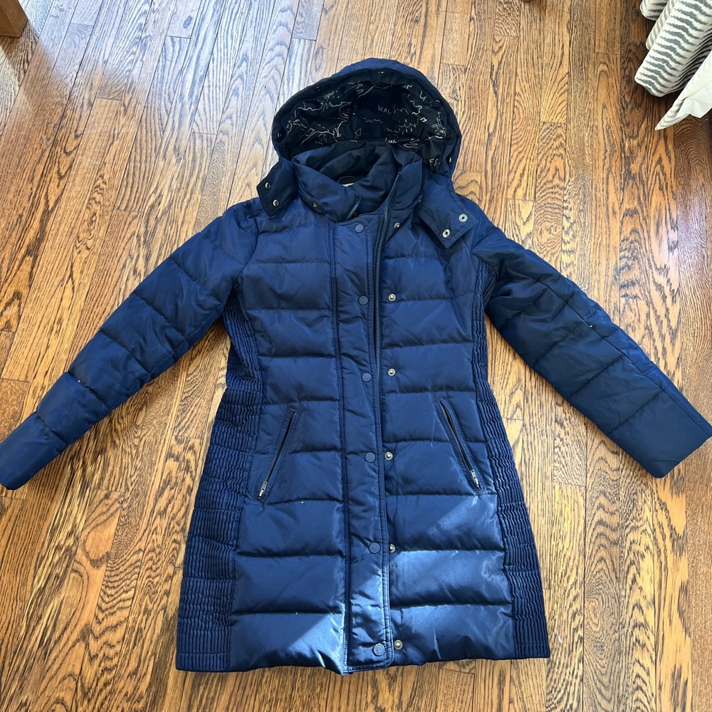 EUC Boden long line hooded puffer coat,  size 4 ￼